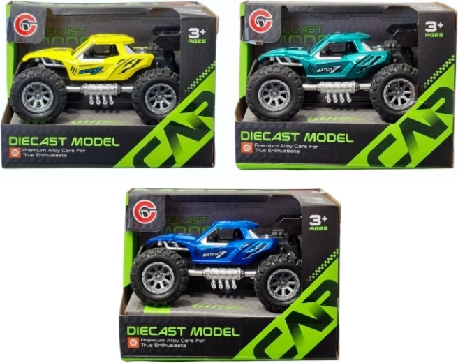 Metal off-road toy car with large wheels