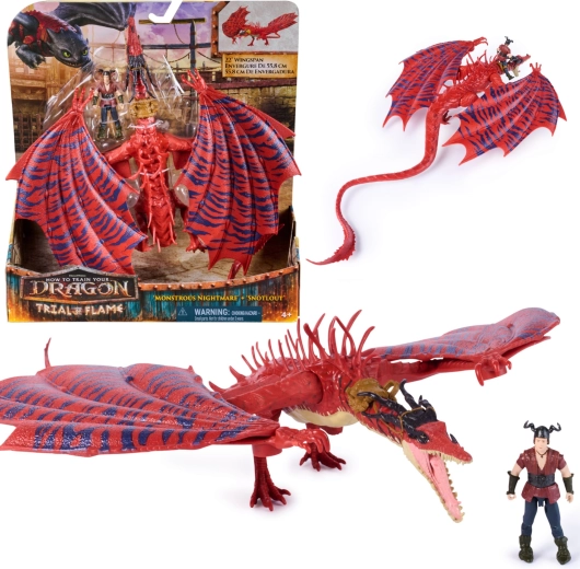 Spin Master Kako izdresirati zmaja figurice – zmaj Monstrous Nightmare i Snotlout, pomična krila 55 cm