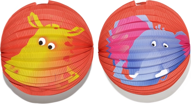 Papirnati lampion kugla sa životinjskim uzorkom 25 cm