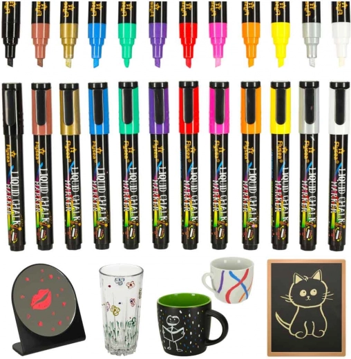 Obojeni kredni flomasteri za staklo i ploče - set od 12 komada