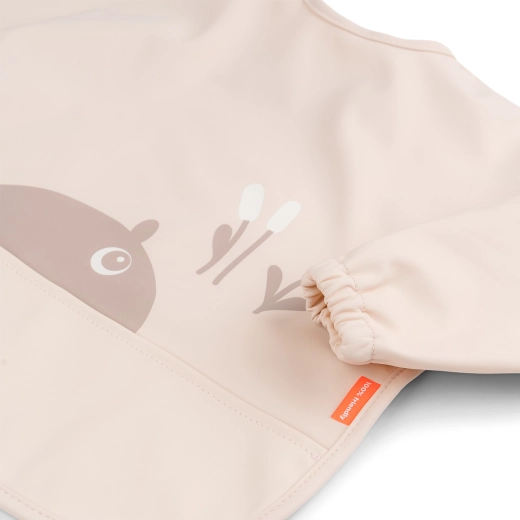 Ozzo bib with sleeves and pocket, pink