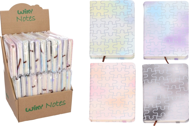 Rupičasti notes s elastičnom trakom 14 × 8,6 cm, 80 stranica, u boji