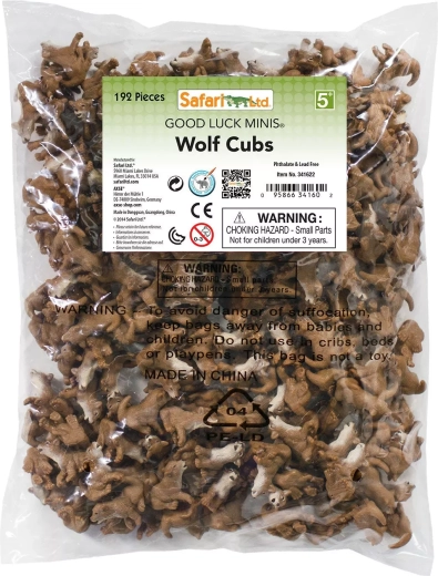 Large pack of mini wolf pups for crafts and learning