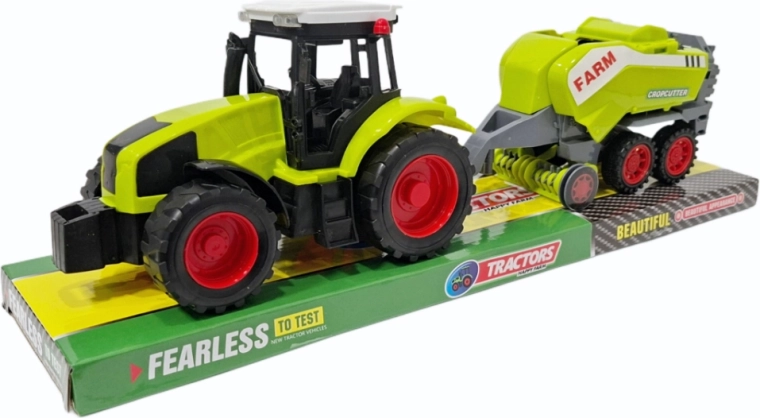 Traktor s poljoprivrednim strojem i prikolicom – plastični set za djecu