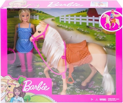 Barbie jahaći set s konjem i kacigom