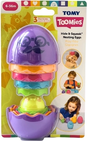 TOMY Toomies Hide and Squeak Nesting Matryoshka Eggs (Purple)