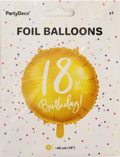 Folijski balon broj 18 zlatni 45 cm