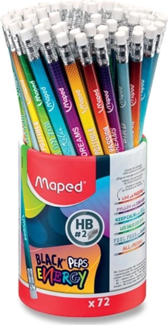 Grafitna olovka MAPED Black’Peps Energy HB, mix motiva