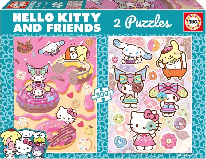 Puzzle EDUCA Hello Kitty i prijatelji – Krafne, 2×500 dijelova