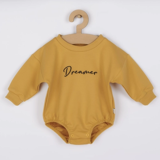 Bebi bodi od trenirke baggy Koala Dreamer u boji gorušice