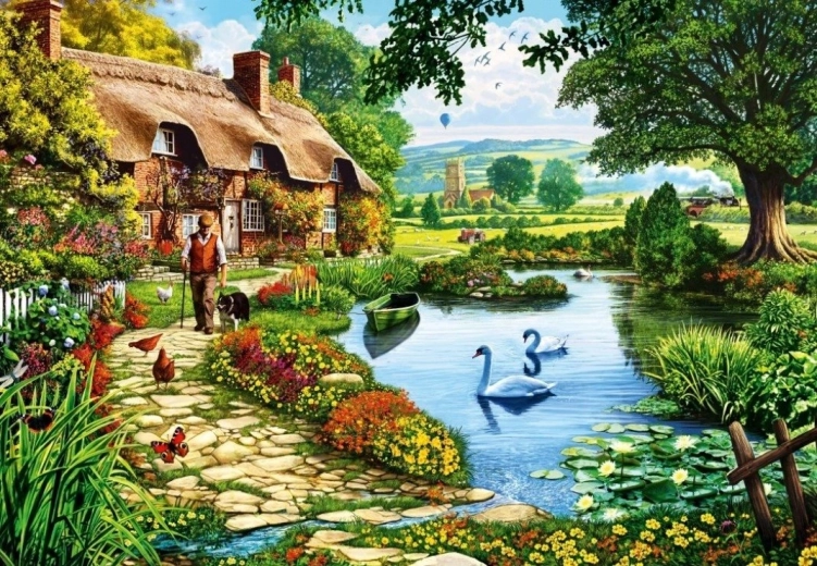 BLUEBIRD puzzle Kućica uz jezero 1000 dijelova