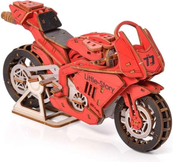 Little Story 3D drvena slagalica Grand Prix crveni motocikl