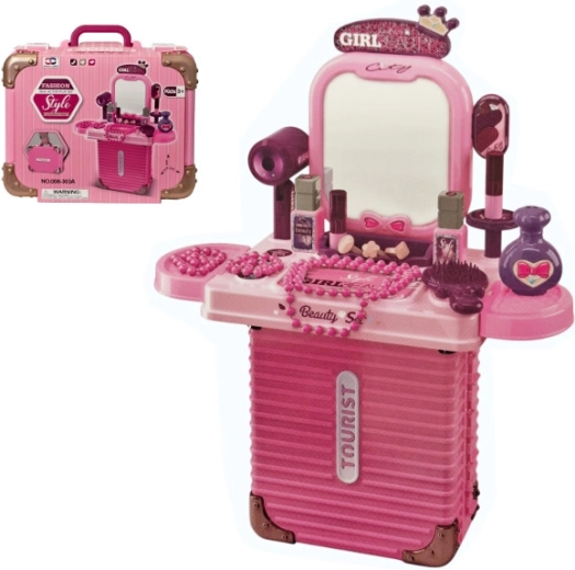 Children's beauty set in a suitcase