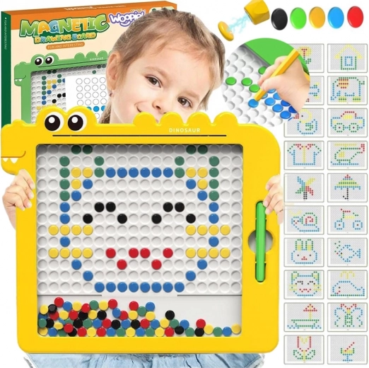 Magnetna ploča WOOPIE MAGPAD dinosaur, montessori, 110 magnetskih gumba