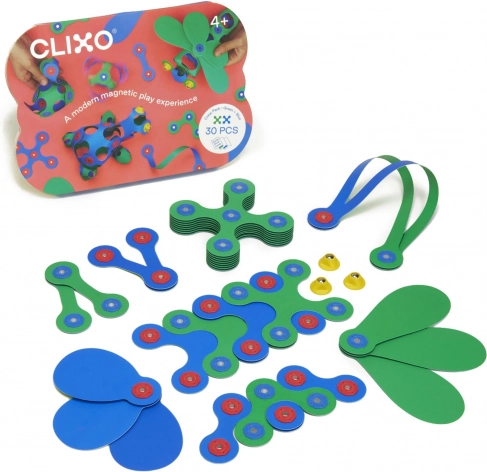 clixo crew plava i zelena magnetska građevna set 30 kom