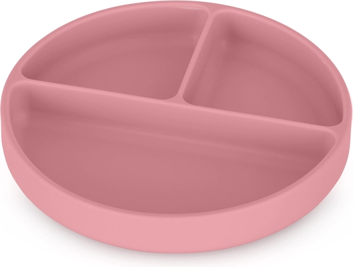 Petite&Mars silikonski podijeljeni tanjur s vakuumskom prijanjaljkom Take&Match dusty rose 6m+