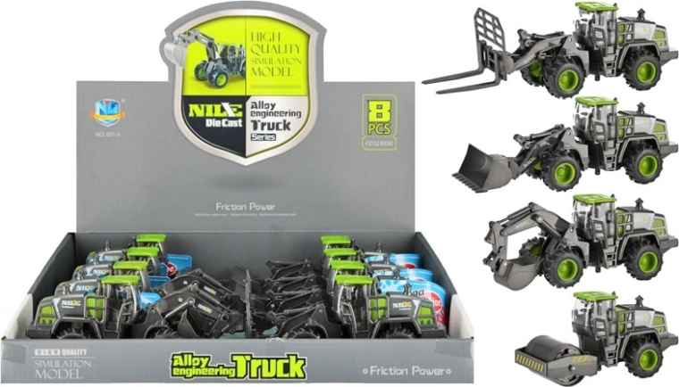 Metal Construction Vehicle with Pull-Back Drive - 1 Piece