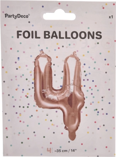 Folijski balon broj 4 biserno ružičasti 35 cm