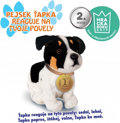 Interaktivni psić Ćapka 23 cm crno-bijeli