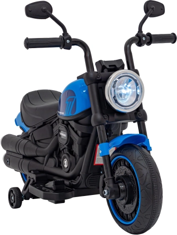 Dječji električni motor Chopper Faster s FM radijem, audio panelom i LED – Plava