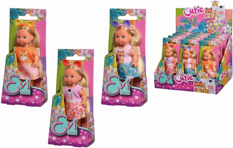 Lutka Evi Love Cutie sa životinjskom trakom za glavu - 1 komad