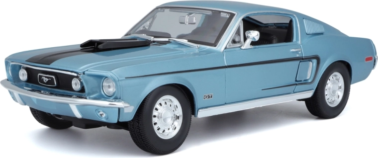 Maisto Ford Mustang GT Cobra Jet Fastback 1968 – metalni model 1:18, metalik plava