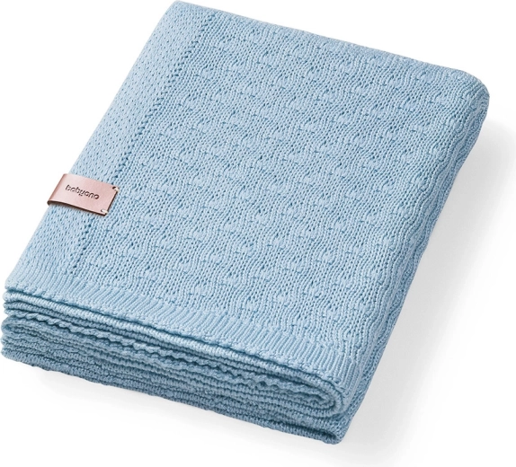BabyOno pletena bambusova dekica za bebu plava 75 × 100 cm
