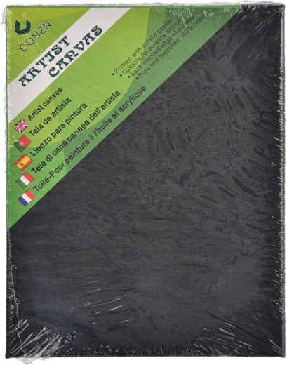 Crno slikarsko platno na drvenom okviru 18 × 24 cm