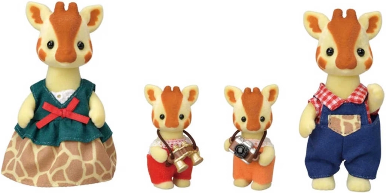 Four-member giraffe family