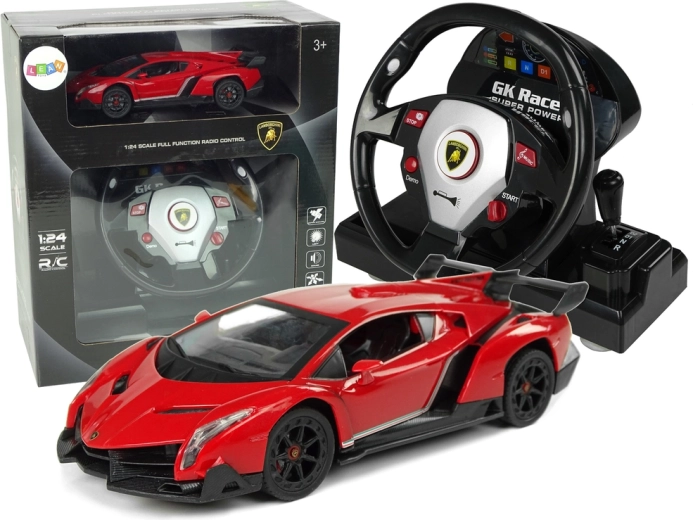 Daljinski upravljani Lamborghini Veneno Crveni 2.4 G Pilot Volan zvuk svjetla 1:24