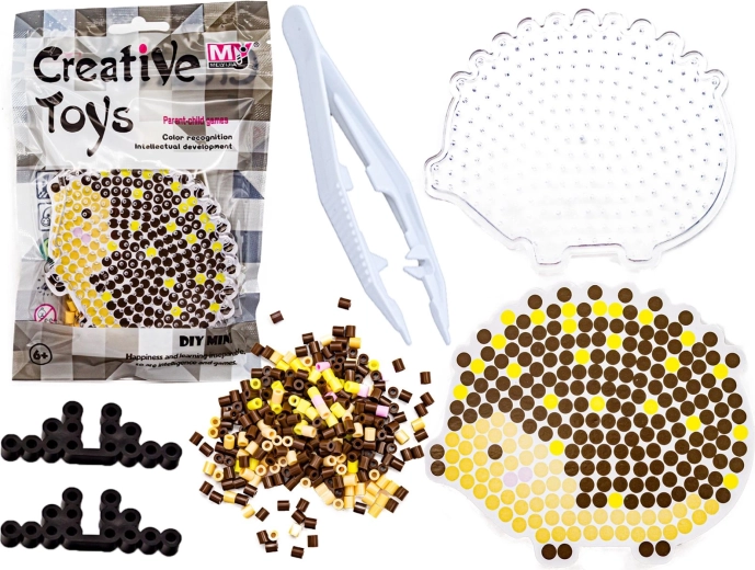 Iron-on beads – mini set with hedgehog template - 1 piece
