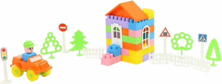 Creative building with traffic scenes