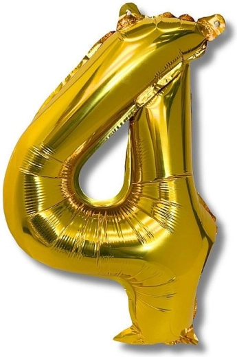 Foli balon broj 4, 40 cm, zlatni