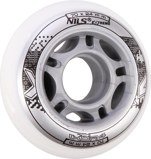 Kotači za inline klizaljke NILS EXTREME PU 70 × 24 bijeli (4 kom)