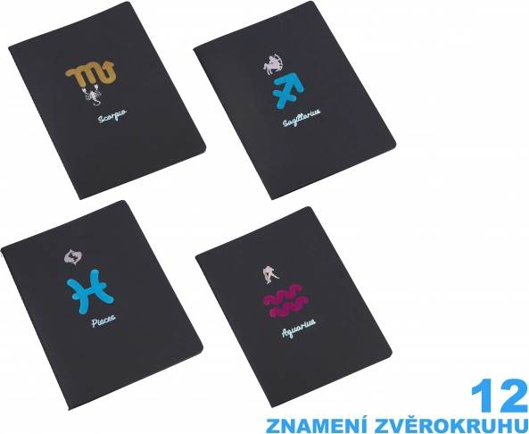 Zodiac bilježnica 18,5x25,5 cm s 26 crnih linija