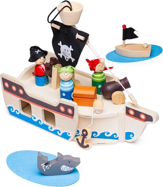 Drvena gusarska lađa s priborom od Bigjigs Toys