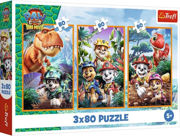 Puzzle 3u1 Patrolne šape: heroji dinosaura (3×80 dijelova)