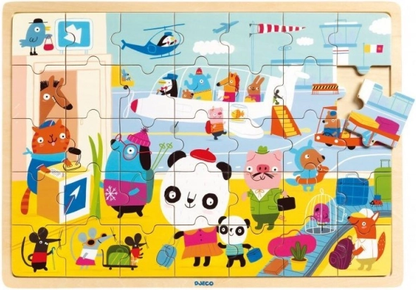 DJECO drvene puzzle zračna luka 35 dijelova
