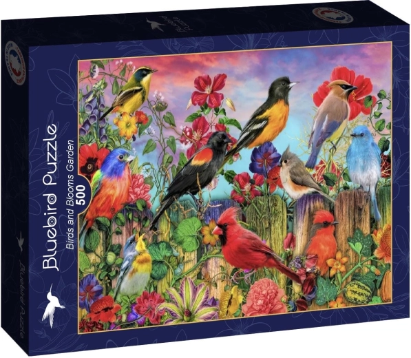 Bluebird puzzle Birds in a Blooming Garden 500 pieces
