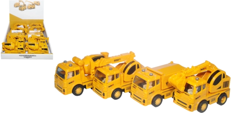 Građevinsko vozilo s opružnim pogonom i pokretnim dijelovima