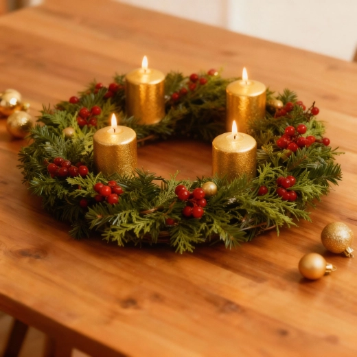 Set of 4 Gold Unscented Cylindrical Candles