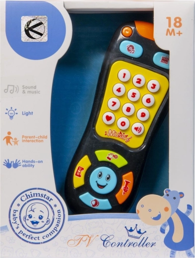 Interactive TV remote control for toddlers, black