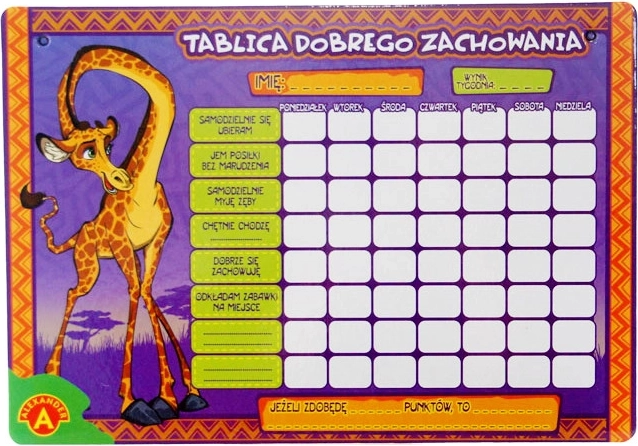 Tablica dobrog ponašanja – mala, suho brisiva