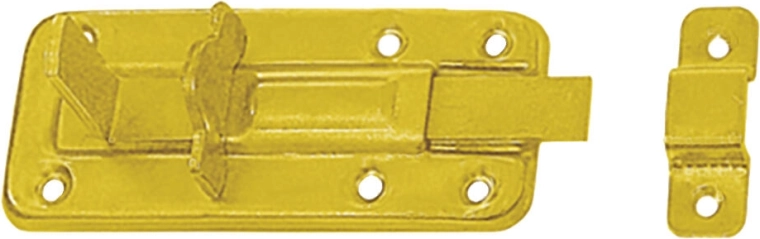 Zasun s mjestom za lokot 80 × 40 × 1,0 mm, žuto pocinčani čelik
