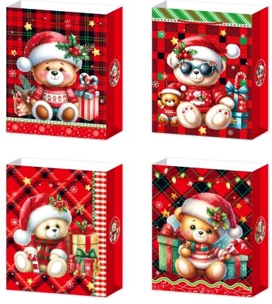 Gift bag with a festive design, size L