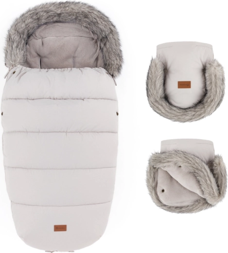 Petite&Mars zimski set: vreća za kolica Comfy 4u1 i rukavice za kolica Furry rose petal