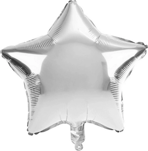 Veliki srebrni folijski balon zvijezda 55 cm