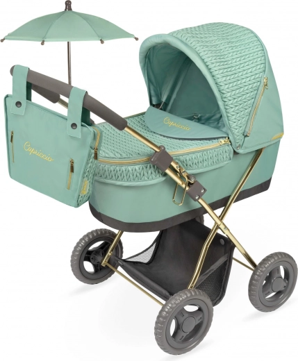 Sklopiva kolica za lutke sa suncobranom i torbom Capriccio 60 cm