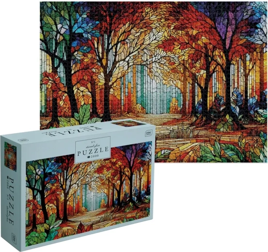 Interdruk puzzle Stained Glass: Forest 2000 pieces