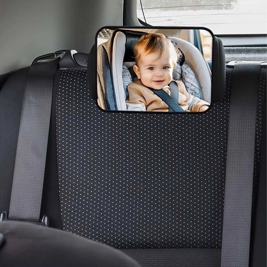 Zadnje dječje ogledalo za automobil za naslon za glavu, podesivo 18,8 × 13,5 cm